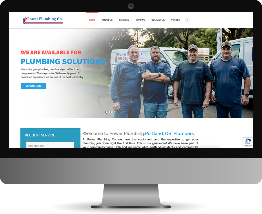 Power Plumbing Co. - Desktop Website