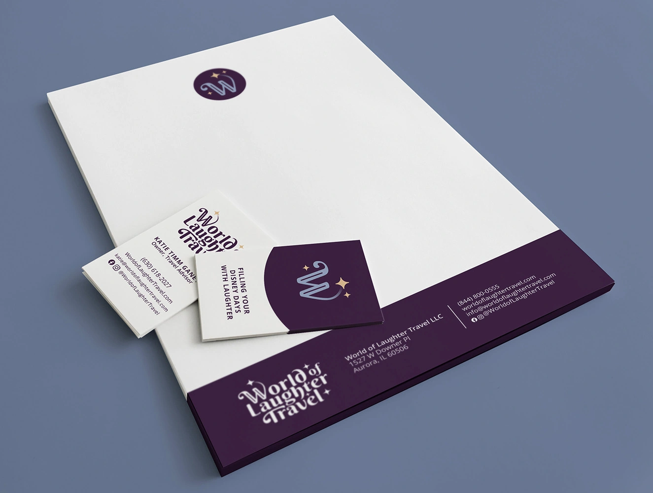 World of Laughter Travel letterhead