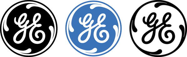 Color variations of General Electric logo