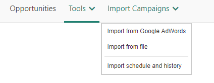 Bing's Google AdWords import tool