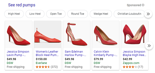 Example of Google Shopping Ads