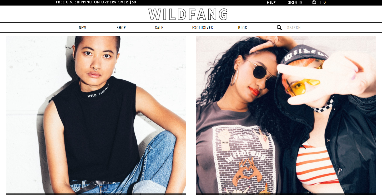 Wildfang homepage