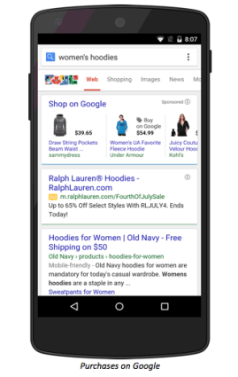 Purchase items directly from Google Shopping ads with the new buy button.