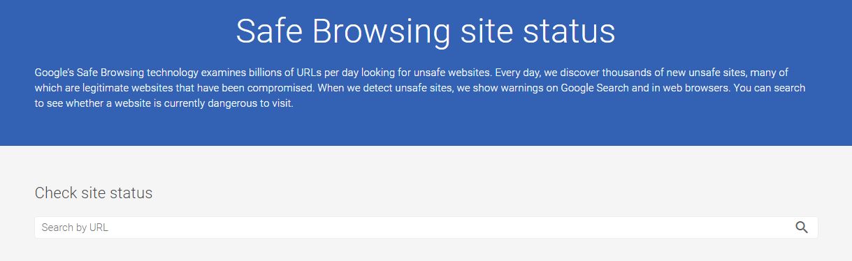 An example of Google's Safe Browsing Site 