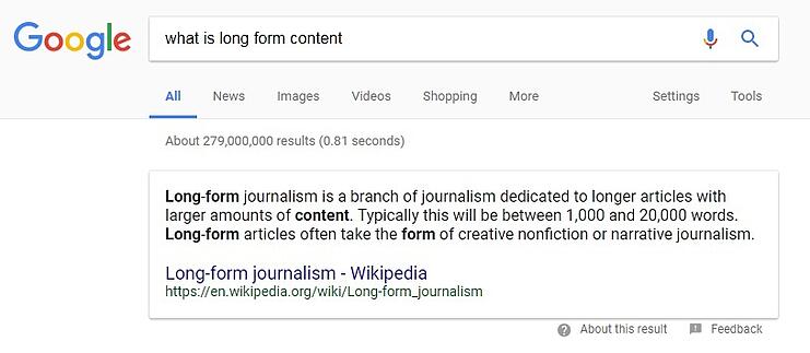Featured Snippet paragraph