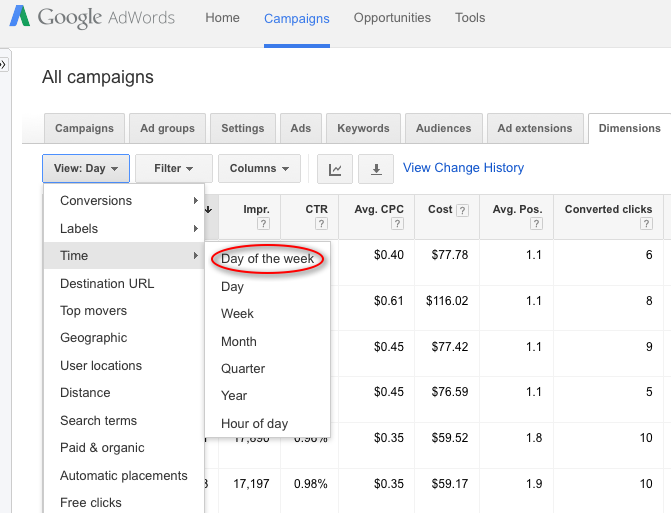 Adjust your bids in Google AdWords